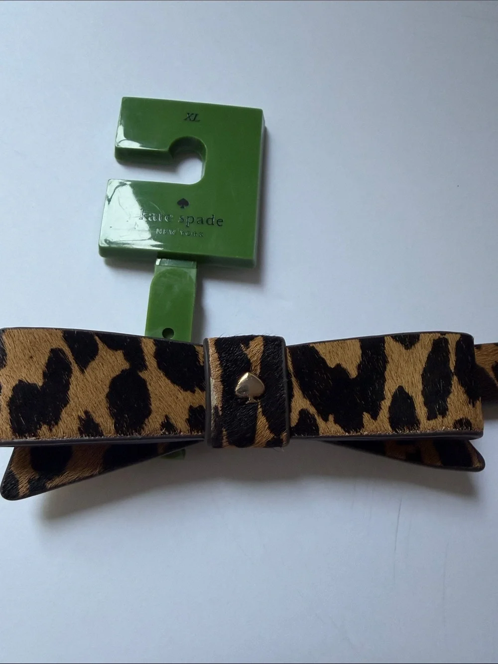 NWT Kate Spade  Leopard Print Bow Belt - Brown/Black XL
